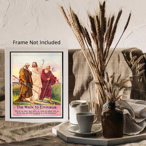 Posterizer 1 pcs-The walk to Emmaus poster-Religious Posters-Gifts for Christians -Decor for Church, Sunday School Classroom- unframed wall art...